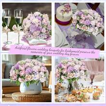 1 bó hoa mẫu đơn và hoa hồng giả bằng lụa, hoa cẩm chướng và cẩm tú cầu giả, trang trí mùa thu cho đám cưới, nhà cửa, nhà hàng, phòng ngủ, ngày lễ, tiệc sinh nhật, sân vườn ngoài trời. - Màu tím hoa cà - Xem 2