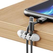 3/5/7孔多功能理线器，高速轨道形自粘式理线夹，USB线缆固定器，数据线收纳架 - 多色 - 查看 6