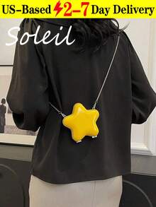 Mini Star Shaped Bag[US-Based Shipping], New European And American Fashion Personalized Lipstick/Earphone Pouch, Chain Strap Contrasting Color Design, Cute Style, Valentine's Day Gift For Friends,Star Bag,Women Solid Color Minimalist Shoulder Bag, Casual Daily Use Organizer Pouch, Fashionable Butter Yellow Bag For Women,Star Box Clutch 2026 New Evening Bag Fashionable Casual Shiny Women Shoulder & Crossbody Bag, Stars Hollow Women Bag,Fashionable Novelty Bag Heart Design Yellow Mini Chain Valentines, Fashionable Butter Yellow Bag For Women,Gifts For Women Women's Fall Clothing Winter Clothing Gift Fall Autumn Velvet Furry Party Fuzzy Plush Thanksgiving Festival Cyber Holiday Knitted Winter Valentine's Day Gift Women's Crossbody New Year Snow Warm Thermal,Mochilas,Backpack,Laptop Case,Backpacks For Women,Tote Bags For Women,Shoulder Bags For Women,Purse Accsesories,Work Bag,Carteras De Mujer Elegantes,Handbags,Id Holder,Mini Backpack,Tote Bags,Luggage Set,Purse,Travel Essential - Màu vàng - Xem 1