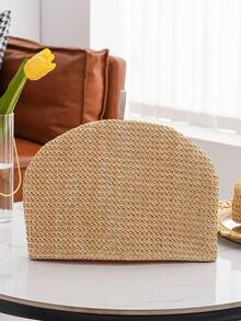 1pc Vintage Woven Texture Teapot Warmer Cover, Dessert Tray Lid, Beaded Decor, Suitable For Dining Table, Back To School Season - Gold - View 8