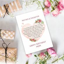 1PC Sweet Mother & Daughter Bond Birthday Card (With Envelope) - "It's A Special Bond That Spans The Years" Heartfelt Message, Perfect For Mom/Birthday/Mother's Day, Loving Greeting Card - Multicolor - View 5