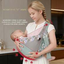 1个婴儿背带背包，适合6-36个月的婴儿（10-30磅），轻便透气，可侧背或前背，可调节，方便侧背和前背。 - 彩色 - 查看 3