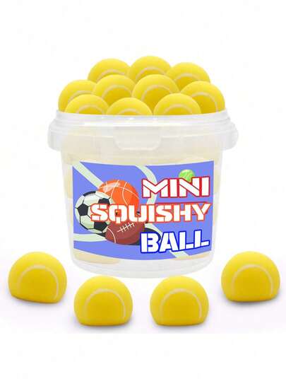 15个迷你毛绒运动球可挤压玩具，包括迷你足球、棒球、篮球、橄榄球和网球，适合宠物、礼品和派对（随机）