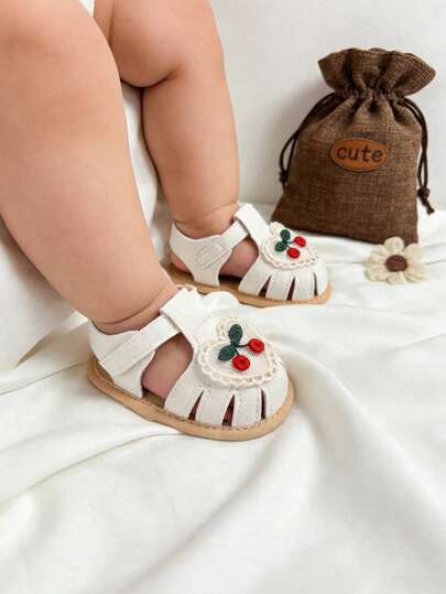 Toddler Girls' Breathable Soft Bottom Open Toe Princess Floral Sandals, Summer