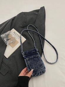 Fabric Material Women's Casual Mini Phone Pouch, Versatile Coin Purse Crossbody Bag - Multicolor - View 6