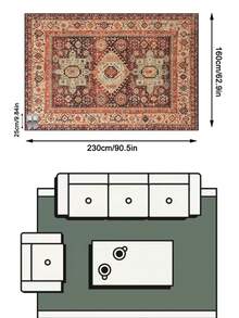 1 buah Karpet/Keset/Alas Kaki Motif Bunga Persia-Bohemia Vintage, Karpet Lembut yang Dapat Dicuci untuk Kamar Mandi, Dapur, Pintu Masuk, Lorong, Kamar Tidur, Ruang Tamu, Cocok untuk Semua Musim, Dekorasi Rumah - MultiWarna - View 15