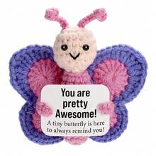 Crochet Butterfly Gift, Handmade Mini Plush Inspirational Doll, Suitable For Gifting To Friends, Coworkers, Boss, Girls, Teachers, For Birthdays, Christmas, Valentine's Day, Mother's Day, Easter, And As Stocking Stuffers - Multicolor - View 1