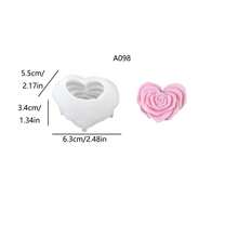 Heart-Shaped Rose DIY Scented Candle Silicone Mold - White - View 5