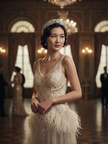 1 件复古装饰艺术风格银色水钻新娘头饰 - 奢华几何婚礼皇冠，适合新娘 - 精致的 1920 年代盖茨比风格发饰，适合舞会、选美比赛和特殊场合 - 闪耀的皇家头饰，女士专属 - 銀色 - 查看 2