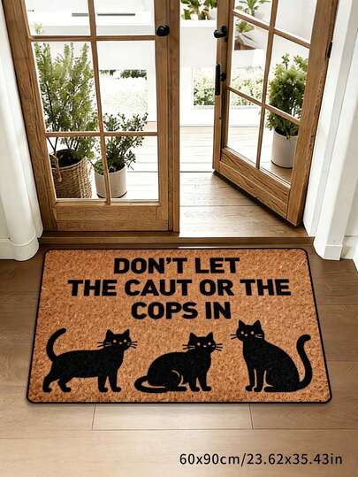 1pc Humorous Cat-Themed Doormat, Adds Personalized To Entryway Space. Whether For Cat Lovers' Own Use Or As A Creative Gift, It Brings Surprise And Fun To Every Entrance. Doormat, Small Rug, Welcome Mat, Carpet, Outdoor Doormat, Kitchen Rug, Home Decor, Front Door Mat, Area Small Rug Outdoor Mat, Home Decor, Area Rug, Garden Carpet, Washable Rug