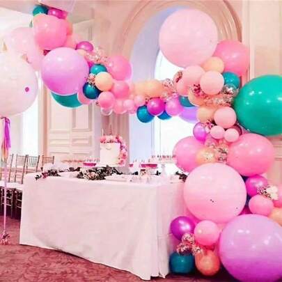 1 Roll 5M Plastic Balloon Chain Clips, Double-Hole Arch Ribbon, Suitable For Birthday, Wedding, Party, Christmas, Halloween Decoration