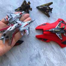 Lanzador de 6 aviones, juguete de lanzamiento simple, serie militar, lanzamiento de aviones para dos jugadores, regalo para niños, regalo de Navidad - Negro - Ver 6