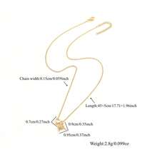 1件简约经典人造水晶心形字母吊坠金色不锈钢链项链，女士款 - 金黃色 - 查看 2