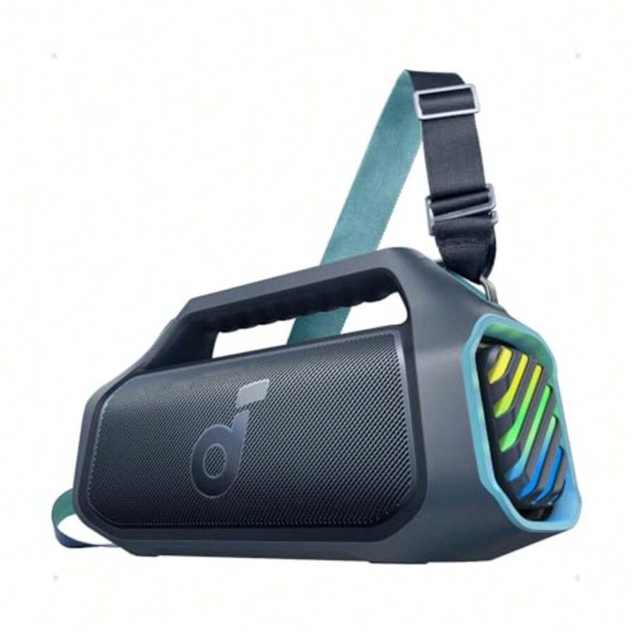 Soundcore by Anker Boom 2 Plus Bocina Bluetooth Portatil 20h de Reproducción Potencia 140W con BassUp Sincroniza +100 Altavoces IP68 Flotante Altavoz Inalámbrico Party Box - Azul - Ver 1