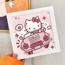 1 Set de Pegatinas de Diamantes de Dibujos Animados Sanrio Hechas a Mano, Set de Arte de Bordado de Diamantes Hecho a Mano, Decoración de Pared y Escritorio para el Hogar, Regalo de Regreso a la Escuela (Marco Incluido) - Multicolor - Ver 6