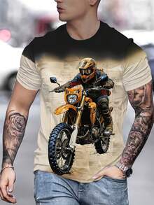 2026 New Men's Casual Fashion Round Neck Short Sleeve Top Leopard Print T-Shirt - Multicolor - View 1