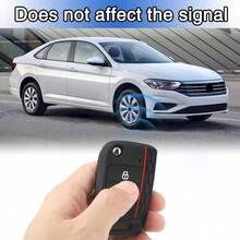 2 Pack Key Fob Cover With Keychain, 5 Buttons Silicone Rubber Key Case Compatible With Tiguan Atlas Jetta Alltrack Arteon Taos Car Key Cover - 4 Buttons Flip Key - View 4