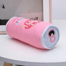 粉色毛绒发声宠物玩具，内置发声装置，汽水罐造型，互动式咀嚼投掷玩具，适合小型/中型犬、幼犬和猫咪 - 彩色 - 查看 4