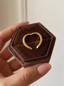 1枚优雅V形闪亮锆石戒指，925纯银材质，时尚女性的理想礼物，适合舞会、聚会和派对等场合佩戴。 - 弧形開口戒 - 查看 2