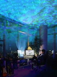 LED Projector - 2-In-1 Northern Lights & Ocean Wave Night Lamp With Remote, 14 Vibrant Effects, Powered Via Supplied Cable, Ideal For Bedroom, Game Room, Home Theater Decor, Ambiance Lighting & Relaxation - Multicolor - View 3