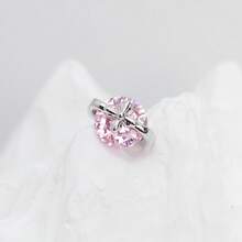 1pc Fashionable Minimalist Diamond Stainless Steel Earrings, Suitable For Women's Daily Wear - Diamond - View 9