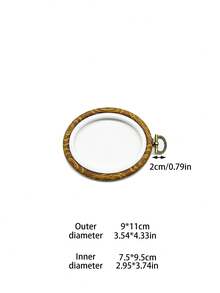 Vintage Round & Oval Faux Wood Grain Embroidered Hoop, Adjustable Elastic Cross Stitch Frame, Lightweight Sewing Aid Tool, Suitable For DIY Needlework, Cross Stitch Creation, Fabric Crafting, Handmade Gift Making And Hobbyist Daily Use - Antique Embroidery Hoop - View 13