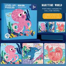 50pcs Montessori Magnetic Puzzle Book, 3-In-1 Colorful Animal, Vehicle, Farm, Ocean Scene Puzzles, Suitable For 3-6 Years Old Kids, Magnetic Game Book, Portable Travel Quiet Book, Montessori Toys, Cognitive Observation, Hands-On Learning, Preschool Kindergarten Activity, Christmas Birthday Gift For Boys And Girls - Multicolor - View 15