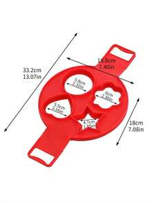 2pcs Silicone Frying Pan And Pancake Mold Set, Suitable For Making Fried Eggs, Pancakes, Chocolates In Various Shapes Like Heart, Square, Clover, Round. Heat-Resistant, Easy To Clean, Long-Lasting - Multicolor - View 15