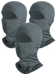 Máscara de esquí unisex tipo pasamontañas, bufanda de esquí resistente al viento, transpirable y con protección UV, color gris - Gris - Ver 5