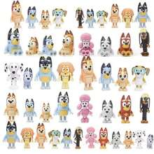 Bluey 1 set/8 piezas Muñeca de acción de familia azul linda, modelo de muñeca de dibujos animados azul Bingo, juguete de anime para adolescentes, regalo de cumpleaños, regalo perfecto para fiestas, regalo de carnaval (estilo aleatorio) - Multicolor - Ver 1
