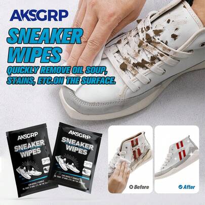 Disposable Shoe Cleaning Wet Wipes, Individually Packaged Sports Shoe Stain Removal Wet Wipes, No-Rinse Cleaning Wet Wipes Suitable For White Shoes And Leather Shoes