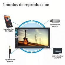 7-Inch 2DIN Touchscreen Car Stereo With MirrorLink, Bluetooth, Camera, FM Radio, USB, MP5, And RCA Inputs - Black - C - View 7