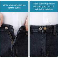 12件装腰部加长器，可调节纽扣式裤腰加长器，无缝腰部加长器，适用于牛仔裤、休闲裤和裙子，1-1.8英寸 - 彩色 - 查看 5