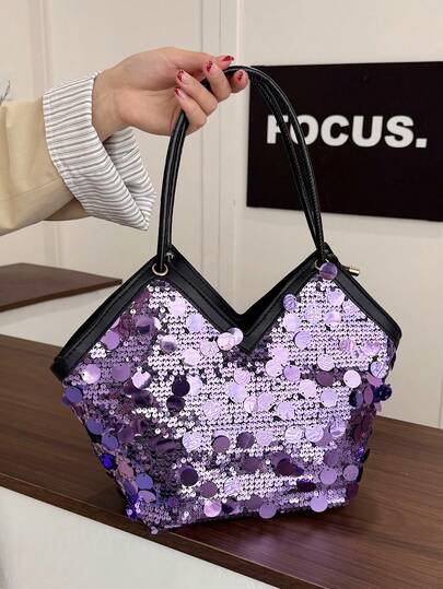 Fashionable Glitter Heart-Shaped Women's Bag, New Personalized Versatile Zipper Vacation Bag, Niche Design Evening Bag, Suitable For Dates, Galas, Parties, Gifts