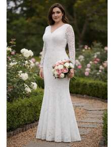 Women Plus Prom & Evening Dresses - 白色 - 查看 2