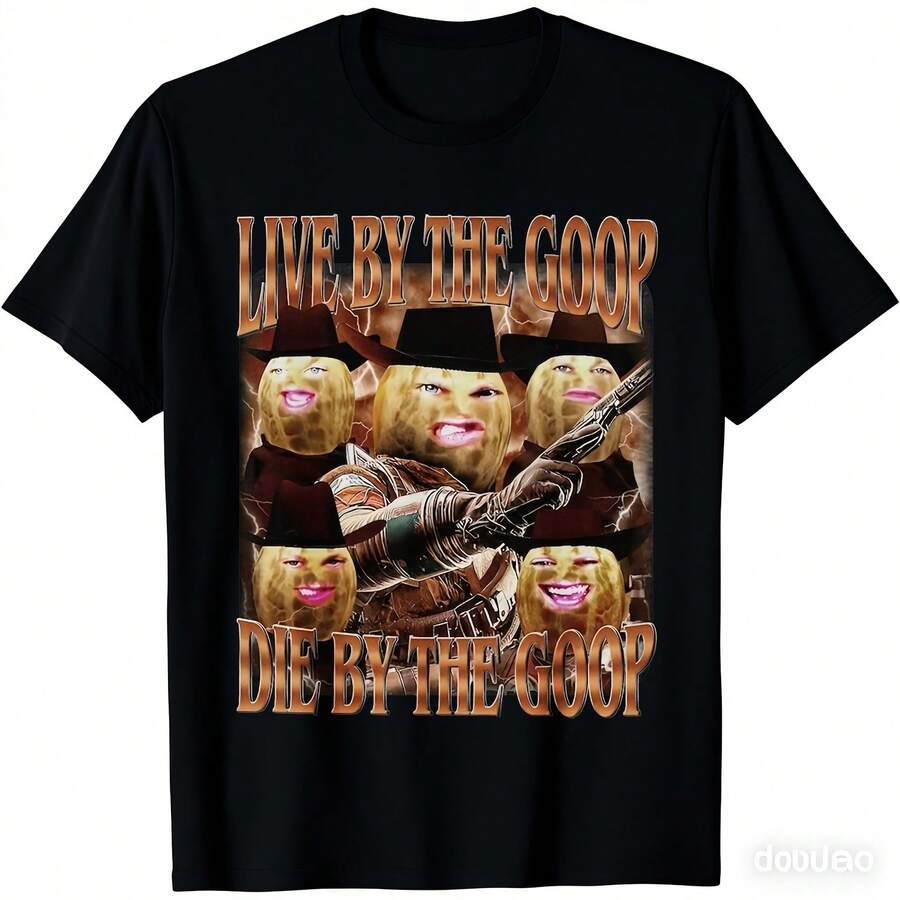 2026 NEW The Burnt Peanut GOOP Bootleg Shirt, Live By The Goop Die By The Goop T-Shirt, AR-C Raid Ers Merch, The Burnt Peanut Tee Girl Clothes Vintage T-Shirts For Girls Mens Designer Clothes Aesthetic Clothes Men Clothing Vintage Clothes Men's Clothing Brands Man Clothing Men's Shirts Anime T-Shirts Dad Gifts Female Clothing 100% Cotton 1PC 180g - Black - View 1