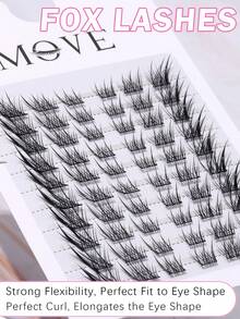 60片10-12毫米狐狸眼单簇假睫毛，超轻盈交叉舒适，完美卷翘拉长眼型，打造魅惑狐狸眼妆效，新手友好，三步轻松上手，柔韧性强，完美贴合，可重复使用，旅行必备，情人节礼物，日常佩戴、约会之夜、派对派对皆宜，送给女性和爱美人士的绝佳礼物。 - C - 查看 7