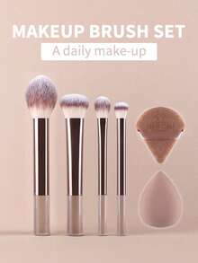 32pcs Makeup Brush Set, Including Foundation Brush, Blush Brush, Highlighter Brush, Eyeshadow Brush, Mascara Brush, Eyeliner Brush, Angled Sponge, Round Sponge, Round Powder Puff, Triangle Powder Puff, Triangle Sponge, Liquid Foundation Mixing Tool, Makeup Tool Set, Makeup Brush Set, Cosmetic Set, Complete Makeup Kit - Multicolor - View 3