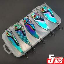 1个/5个金属钓鱼路亚硬质VIB勺型人工饵鲈鱼钓鱼配件 - 彩色 - 查看 15