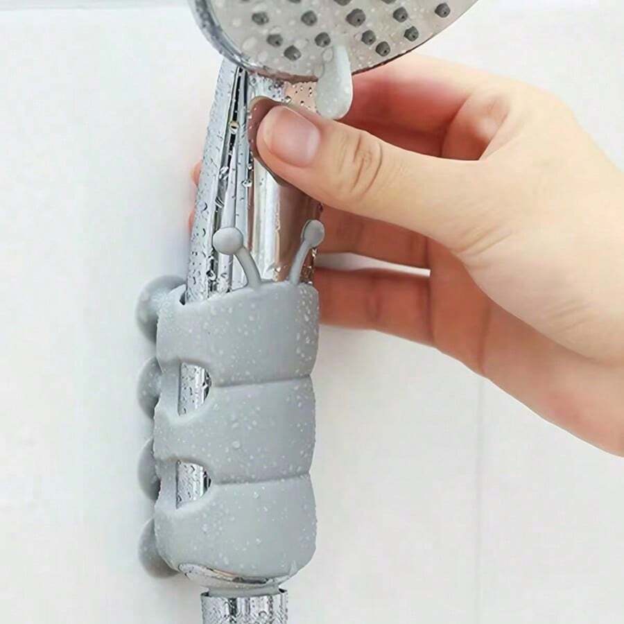 2pcs/1pc -Shaped Shower Head Holder, Universal Suction Cup Shower Head Base Stand, No Need To Drill Holes, Movable And Fixed Base, Shower Accessory. - A - View 1