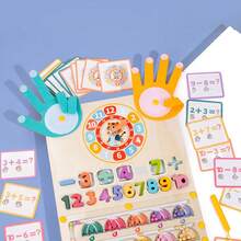 Juguete educativo de madera para niños, 2 en 1 o 3 en 1, con cuentas magnéticas para escritorio, herramienta de enseñanza numérica de matemáticas de suma y resta con los dedos - Multicolor - Ver 10