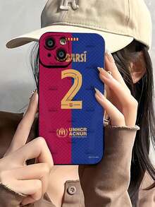 Diseño de la camiseta del Barcelona con el dorsal número dos del jugador Cubarsí. Esta elegante funda es compatible con Samsung, Apple, VIVO, OPPO, , Transsion, ,  y Honor. Fabricada en silicona TPU, ofrece protección contra golpes y caídas, además de una sensación superior. Es un regalo ideal para familiares, amigos y seres queridos, y una opción perfecta para San Valentín y Año Nuevo. - Negro - Ver 3