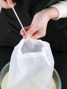 1pc Fabric Filter Bag, Modern White Multipurpose Mesh Filter Bag, Suitable For Kitchen, Kitchen Accessories, Essential Kitchen Tools, Home Chef Gifts, Space-Saving Kitchen Storage Product, And Christmas Kitchen Gift - Multicolor - View 9