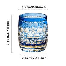 1只玉舞切割蓝色威士忌酒杯，古典手工吹制水晶杯，手工雕刻水晶玻璃杯，高端酒杯，330毫升/11.62盎司 - 藍色 - 查看 12