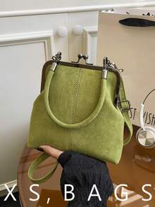 Fashionable Casual Shell Phone Bag, New Retro Crossbody Bag, Zipper Handbag, Commuter Shoulder Bag - Green - View 1