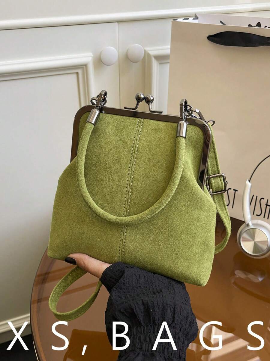 Fashionable Casual Shell Phone Bag, New Retro Crossbody Bag, Zipper Handbag, Commuter Shoulder Bag - Green - View 1