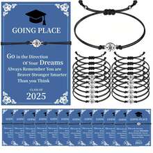 1-12pcs Graduation Bracelet Set 2026, Adjustable Compass Charm, University/High School Graduation Gift - View 4