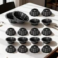 Non-Stick Indented Mini Cake Mold, Made Of Carbon Steel Metal Tube Baking Mold With Floral Cake Design - View 9