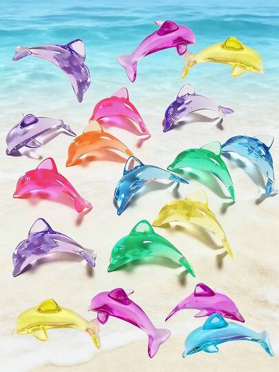 5/10/20/30pcs Mixed Color Mini Decorative Dolphins, Outdoor Garden Decor, Micro Landscape Decoration, Exquisite Mini Crystal-Like Dolphin Figurines, Suitable For Home/School/Shop Decor, DIY Crafts, Small Gifts For Friends, Family, Loved Ones, Classmates