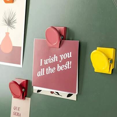 5pcs Colorful Multipurpose Magnetic Office Fridge Clips, File Organizers Suitable For Home And Kitchen, Perfect Gift, Creative Magnetic Clips For Notes, Stationery, Photos